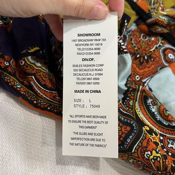 Unique Spectrum Multi Color Paisley Viscose Boho Tank - Picture 6 of 9